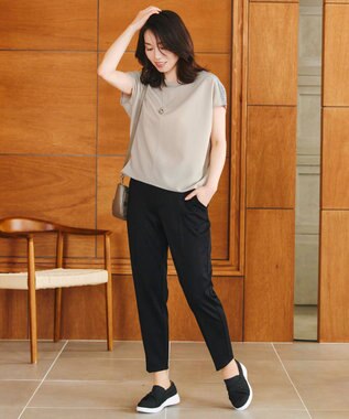 Tiaclasse 【洗える】ドルマンラメスリーブトップス グレー