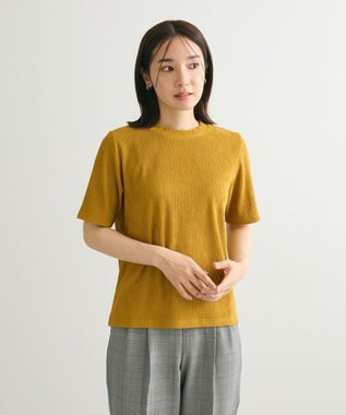 Green Parks プリーツ５分袖プルオーバー Yellow