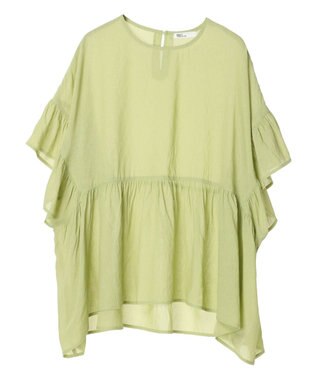 CRAFT STANDARD BOUTIQUE ウ゛ィンテージボイルティアード切替ブラウス Lime Green