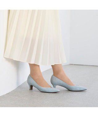 Riz raffinee <Riz raffinee>Vカットリザードプリントパンプス ライトブルーカタオシ