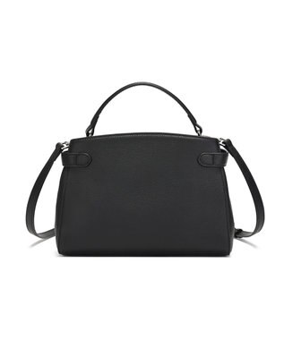 style code [Lyrss/リルス] 牛革 クラシック フラップ レザー ハンドバッグ ブラック