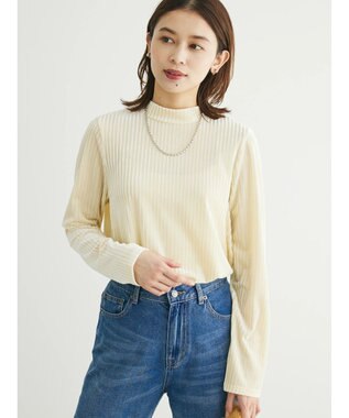 Green Parks ・ＳＵＧＡＲ　ＳＰＯＯＮ　ベロアストライプハイネック Ivory