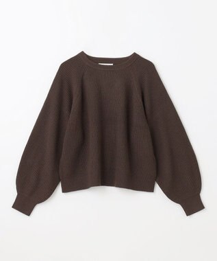 ANY 【洗濯機可】ウールブレンドクロップドニット ブラウン