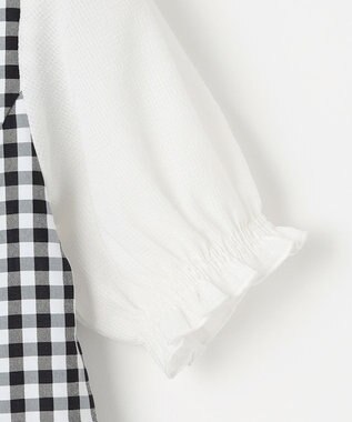 組曲 KIDS 【110-140㎝】ギンガムドッキング ワンピース ブラック系3