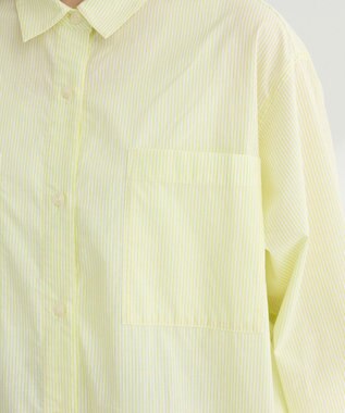 Green Parks ＵＶカットシャツワンピース Stripe Yellow