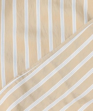 自由区 L 【17号サイズまで展開】ビスコースナイロンドビーストライプ ワンピース ベージュ系