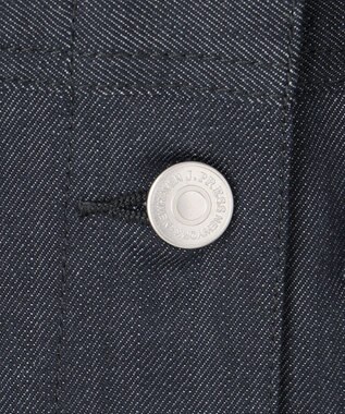 J.PRESS LADIES 【洗える】セルロースシャンブレー ノーカラー デニム ジャケット ネイビー系