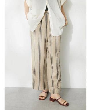 CRAFT STANDARD BOUTIQUE リネンレーヨンストライプイージーパンツ Stripe Beige
