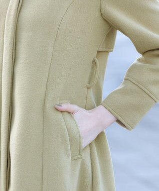 Tiaclasse フェイクウールステンカラーコート ライム