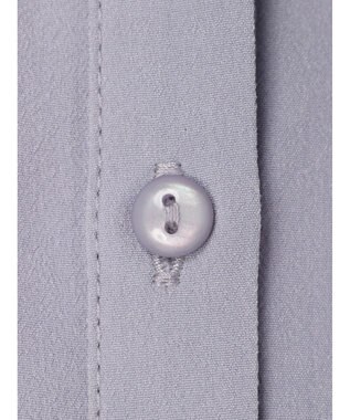 earth music&ecology バンドカラーブラウス Grayish Blue