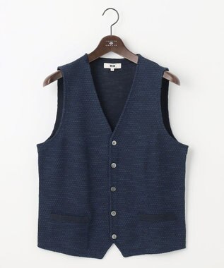 イタリア糸使用/清涼感/軽い/洗える】スラブギマニットベスト