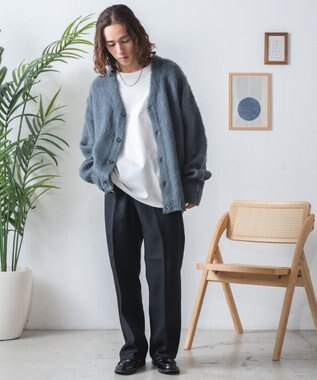 WEGO モヘアライクBIGカーディガン ブルーその他