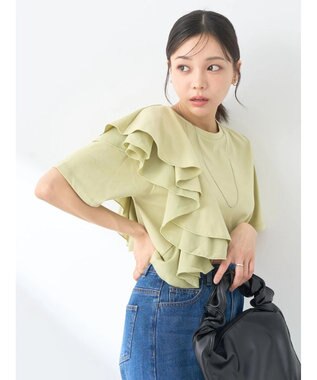 earth music&ecology アシメフリルプルオーバー Light Green