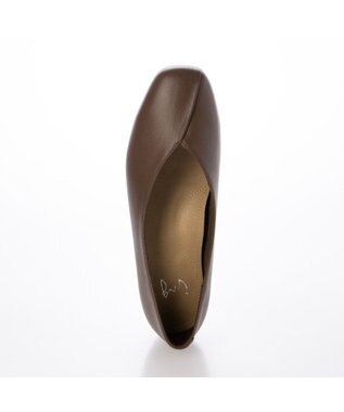 ing <ing>【WEB限定】スクエアトゥVカットフラットシューズ ダークブラウン