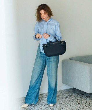 TOPKAPI 【Breath TOPKAPI】RIPPLE リプル ナイロン コンビ ベルト デザイン ミニ トートバッグ ブラック