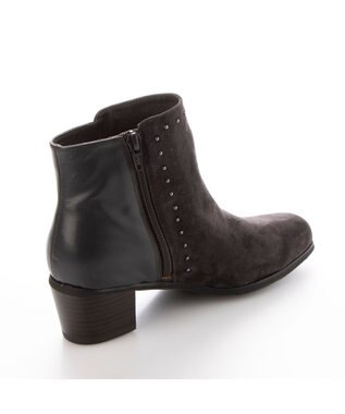 ing <ing>スクエアトゥショートブーツ グレーコンビ