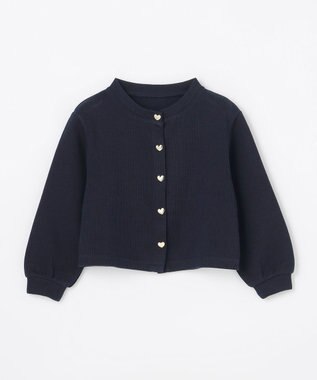 ANY KIDS 【洗濯機可能】スナップボタン カーディガン ネイビー