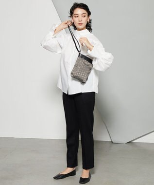 Y'SACCS Polka Dots　タックラウンドショルダー グレー