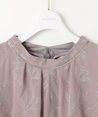 ANY SIS 【Lily Calin】ラインエンブロイダリー ドレス ピンク