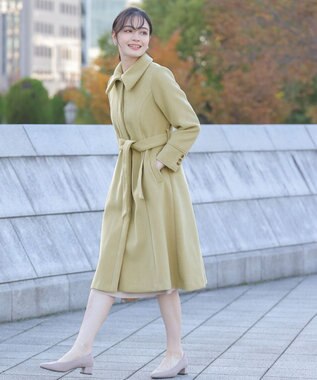 Tiaclasse フェイクウールステンカラーコート ライム