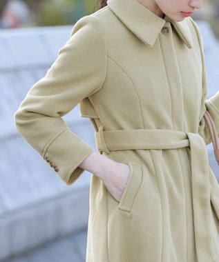 Tiaclasse フェイクウールステンカラーコート ライム