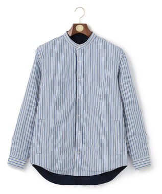 J.PRESS MEN バンドカラーリバーシブル シャツ ネイビー系