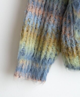 WEGO マルチボーダーブラッシュニットカーデ 柄3