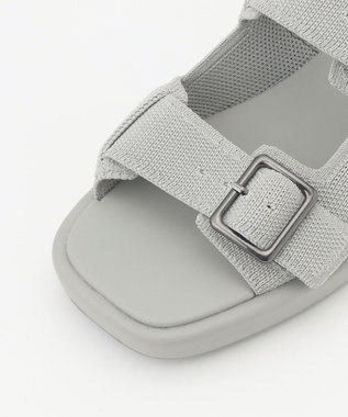 steppi 【洗える】バックルベルト サンダル グレー