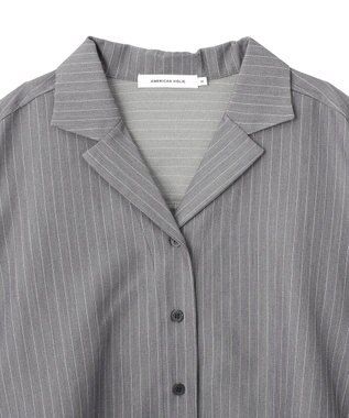 AMERICAN HOLIC 【2点セット・マルチ機能】タイトスカート+ショート丈シャツ Stripe Gray