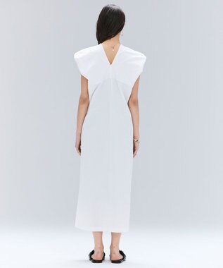 BEIGE， 【洗える】SCALA / コットンリネンボリュームスリーブワンピース White