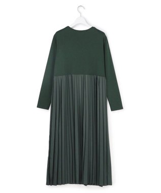 23区 L ニットセットアップ プリーツコンビ ワンピース ダークグリーン系