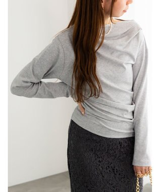 Te chichi スムースアシメロングスリーブプルオーバー《2025Autumn catalog vol.2 item》 グレー