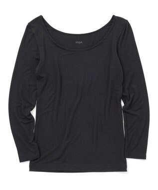 23区GOLF 【WOMEN】TTON なめらかレーヨン８分袖Ｔシャツ ブラック系