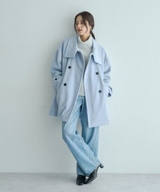 YECCA VECCA スリットタートルネックニット Sax