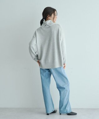 YECCA VECCA スリットタートルネックニット Sax