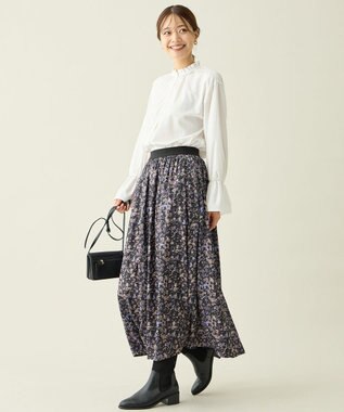 ANY 【ウエストゴム】モザイクプリントスカート スレートベース