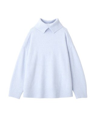 YECCA VECCA スリットタートルネックニット Sax