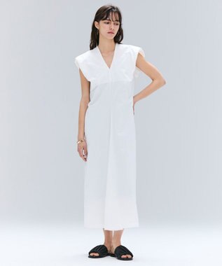 BEIGE， 【洗える】SCALA / コットンリネンボリュームスリーブワンピース White