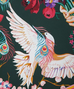 LIBERTY. ピース ラブ アンド リバティ 70x70 シルクスカーフ グリーン