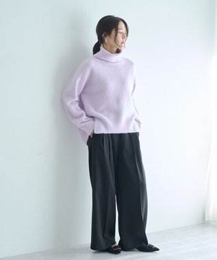 YECCA VECCA スリットタートルネックニット Sax