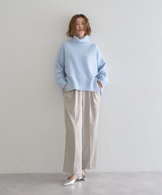 YECCA VECCA スリットタートルネックニット Sax