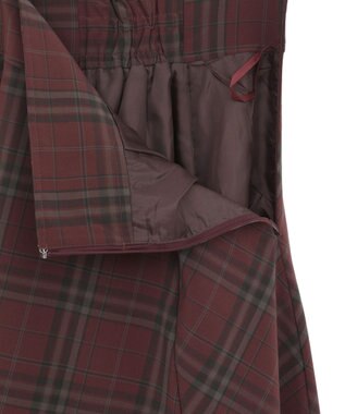 earth music&ecology バックレースアップチェックスカート Bordeaux