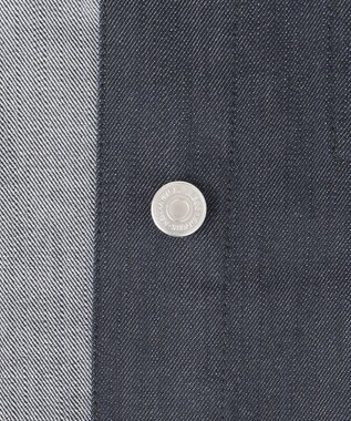 J.PRESS LADIES 【洗える】セルロースシャンブレー ノーカラー デニム ジャケット ネイビー系