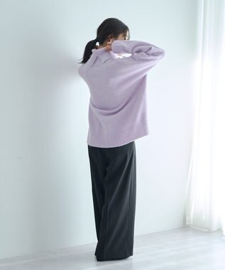 YECCA VECCA スリットタートルネックニット Sax