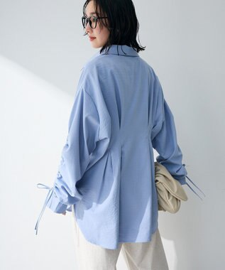 Green Parks 【WEB限定】ドロストシャーリングウエストタックシャツⅡ Blue