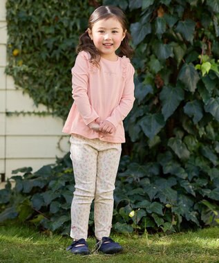 ANY KIDS チュールフリル 長袖Tシャツ ピンク