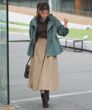 ANY SIS L ウエストタック スカート ベージュ