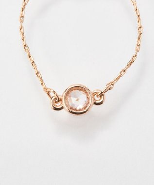 Phoebe ≪サイズ調整可能≫【金属アレルギー対応】プチベゼルストーンチェーンリング　シャンパンゴールド シャンパンゴールド