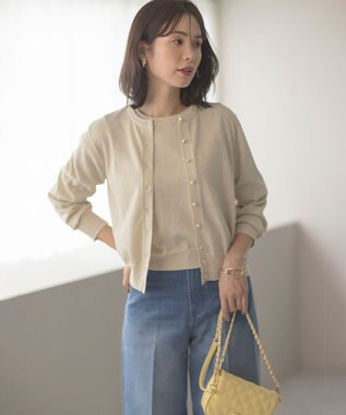 組曲 【WEB限定・2SET】ラメ入りアンサンブルニット シャンパンゴールド系