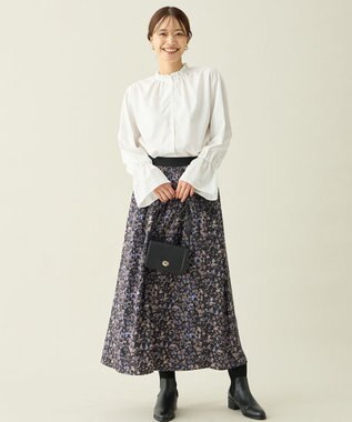 ANY 【ウエストゴム】モザイクプリントスカート スレートベース